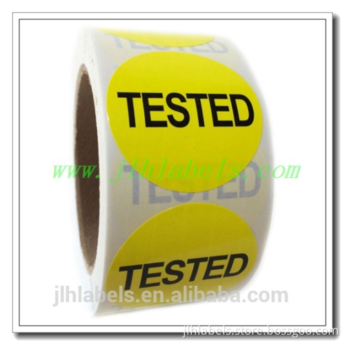 "QC REJECTED""INSPECTED""TESTED"Sticker Label,fluorescent color ,2" circle diameter ,500 labels/roll